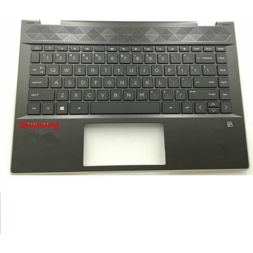 90% new For HP Pavilion X360 14-CD palmrest upper case keyboard bezel top cover US keyboard