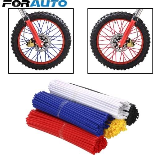FORAUO Off Road Shrouds Covers Universal Wheel Rim Spokes Skins 72pcs for Honda Kawas for Motorcycle Bike