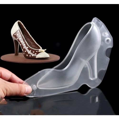 3D High Heel Shoe Shape Cake Mold plastic DIY Fondant Chocolate Candy Sugar Paste for Kitchen Decoratiing Baking tools S M L