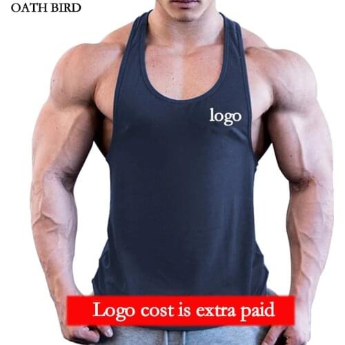 Photo or Logo Your OWN Design Customized Mens Fitness Clothing Gym Vest Custom Tank Top