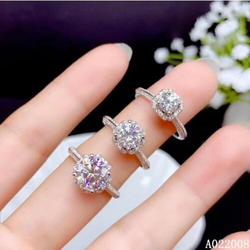 KJJEAXCMY fine jewelry 925 sterling silver inlaid Mosang Diamond ladies ring popular support detection With certificate