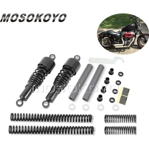 10.5" Rear Shock Absorbers Lowering Slammer Kit for 2004-2017 Harley Sportster XL883 XL1200 XL50 Custom Iron Low
