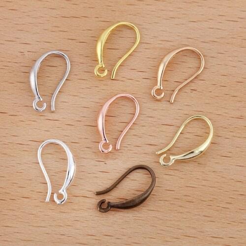 50pcs Metal Copper Ear Wire Earring Findings Rhodium/Gold/Silver Color Ear Hook 7 Colors Earring Accessories For Jewelry Making