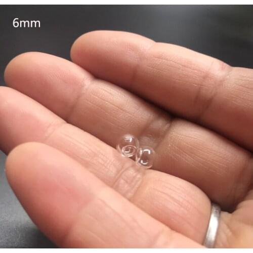 6mm Mini Lightbulb Glass Globe bubble round ball with hole hollow glass orb vial pendant glass bottle necklace accessories 20pcs