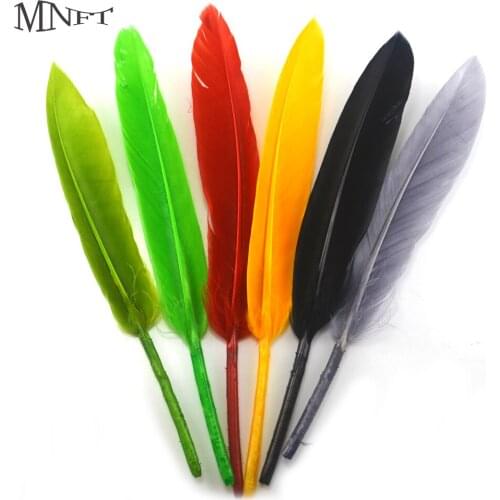 MNFT 12PCS Beautiful Goose Feather Nymph Tail Wing Fly Tying Material
