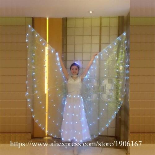 Fashion Led Carnival Evening Dress With Headwear Sexy Women Led luminous Party Wings Christmas Decoration Led Ballet Dress