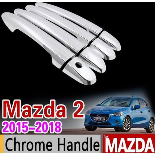 For Mazda 2 Demio 2015 -2018 DJ Chrome Door Handle Cover Trim Set 2016 2017 Sedan Hatchback Car Accessories Stickers Car Styling