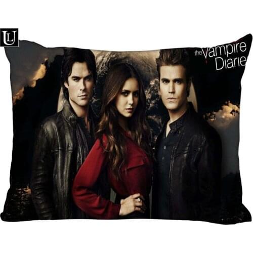 Custom the vampire diaries Rectangle Pillow Cover Size 45x35cm (one side) Print Custom Zipper Polyester Cotton Pillowcase