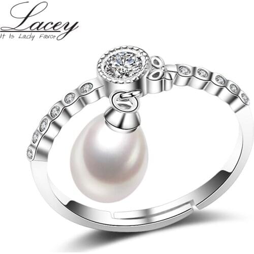New fashion white pearl rings,natural freshwater shiny pearl with 925 silver adjustable ring jewelry,mother best birthday gifts