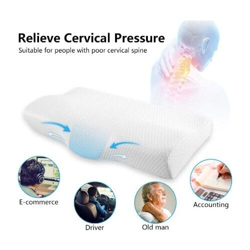 Orthopedic Neck Pillow Memory Foam Pillow For Sleep Cervical Pillows Contoured Orthopedic Memory Foam Pillow for Neck Pain