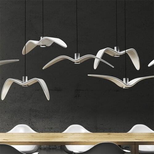 Simple Bird Light LED Pendant Lamp Hotel Hall Club Deco Lamps Seagull StairChandelier Restaurant Lights Hanging for Living Room