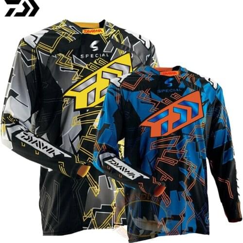 2020 DAWA Large Size Fishing Shirt Quick Dry Cycling Hiking Jersey Soft Fishing Clothing Anti-UV Long Sleeve Fishing Jersey