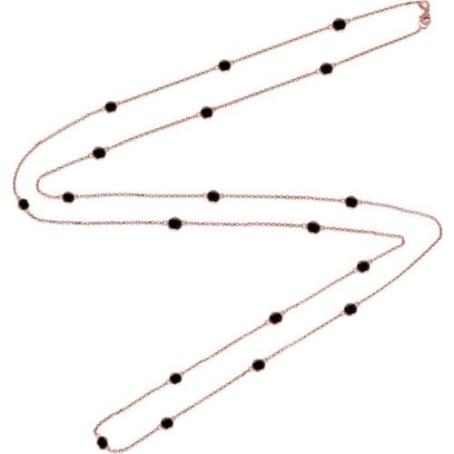 Silver Black Cubic Zirconia Chain Silver Necklace, best present options for Your Loved Ones