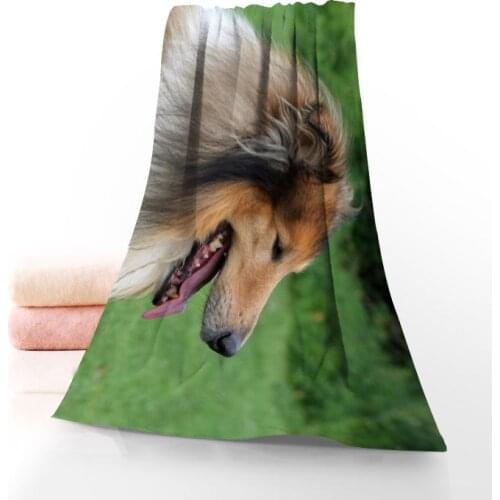 Rough Collie Towel Printed Cotton Face/Bath Towels Microfiber Fabric For Kids Men Women Shower Towels 70X140cm