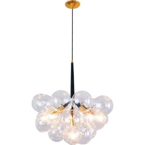 Nordic creative glass ball bubble lamp living room dining room chandelier post modern clothing store bedroom lamps