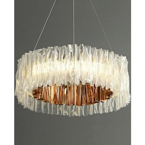 Modern Creative LED Chandelier Lighting For Dining Living Room Bedroom Acrylic Art Hanging Lamp Nordic Home Deco Round Fixtures