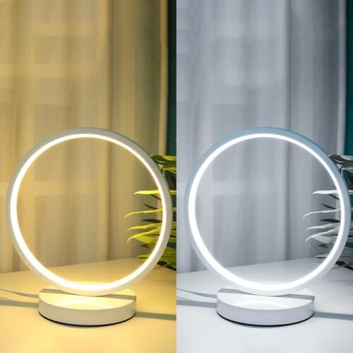 O Type Simple Modern Style LED Standing Table Lamp Eye Protection Reading Acrylic Metal Wall Light Bedside Decorative Lamp