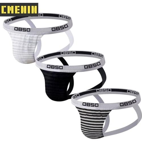 3Pcs Popular Cotton Underpants Gay Men Sexy Mans Underwear Thong Men Jockstrap Breathable Mens Thongs And G strings Top BS3118
