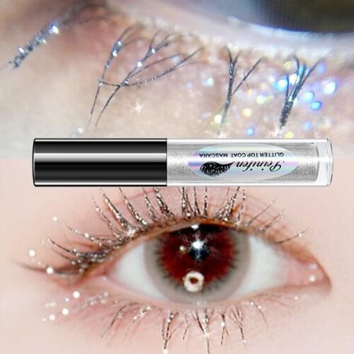 Diamond glitter mascara quick dry water drop makeup long lasting waterproof curling thick shiny eyelash mascara shimmer makeup