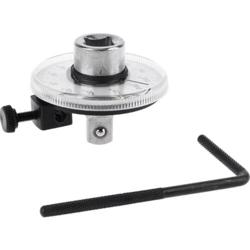 Torque Angle Ruler Protractor 360 Degree 1/2 Inch Drive Meter Auto Angle Rotation Measure Tool with Wrench Angle Gauge
