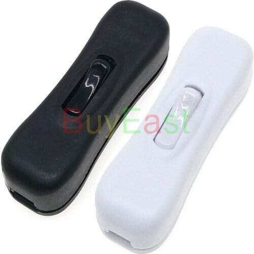 Inline On/Off Desk Light Lamp Cord Switch AC100~250V 2A Black White