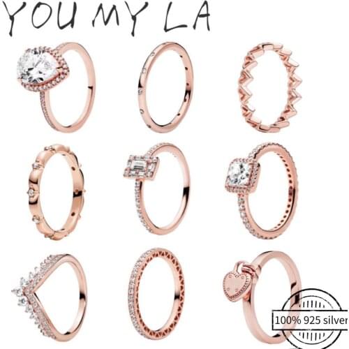 Hot Sale 100% 925 Sterling Silver Rings Fine Jewelry Flower Lucky Rings For Women Fashion Jewelry DIY Making