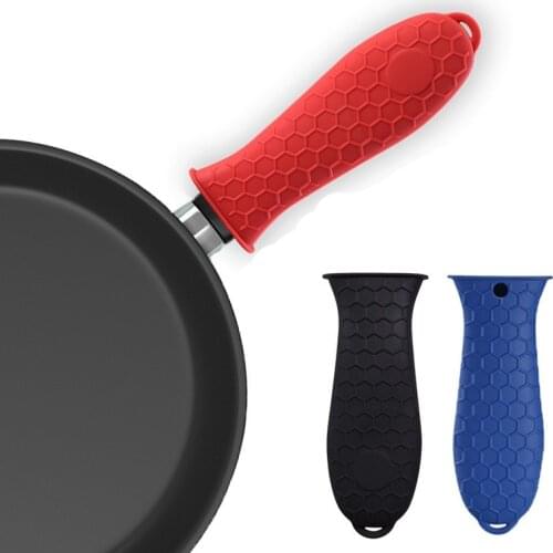 1Pc Silicone Pot Handle Cover Honeycomb Pot Handle Cover Handle Cover Anti-scalding Non-slip Pot Ear Clip Pot Ear Cover