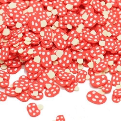 100g Simulation Mushroom Slice Polymer Soft Clay Sprinkles for Crafts Making DIY Crystal Mud Filling Material Nail Art Decor 5mm