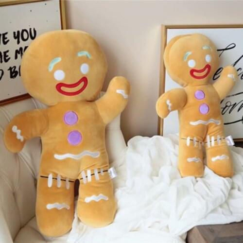 30-60cm mignon pain d'épice homme en peluche bébé apaiser poupée Biscuits oreiller coussin renne décor à la maison jouet pour en