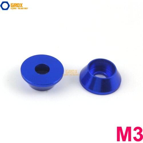 30 Pieces M3 Royal Blue Aluminum Washer Socket Head Cap Screw Washer