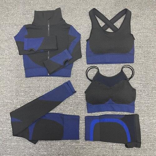 5/3/2pcs High Waist Leggings Sports Suits Seamless Women Yoga Set Workout Sportswear Gym Clothing Fitness Sport Bra Crop Top