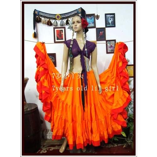 7years Old Lil Girl 2021Cotton Furlong Ming Go Belly Dance 4 Iayer 20 Expansion Skirt 9EX37