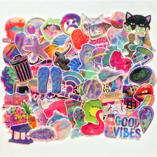70Pcs Colorful Cartoon waterproof Stickers Decal For Waterproof Snowboard Luggage Car Fridge Car- Styling Laptop Stickers