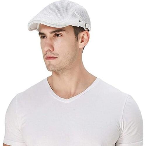 Clape Newsboy Style Beret Hats Fashion Men Women Flat Cap Mesh Summer Golf Driving Sun Beret Cabbie Hat Breathable Boina Gorras