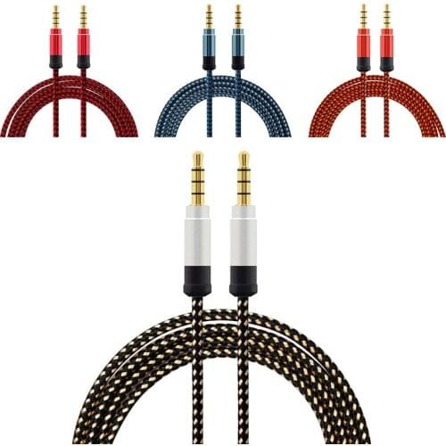 1.5 meter high-grade braided metal o cable 3.5 mm AUX o cable