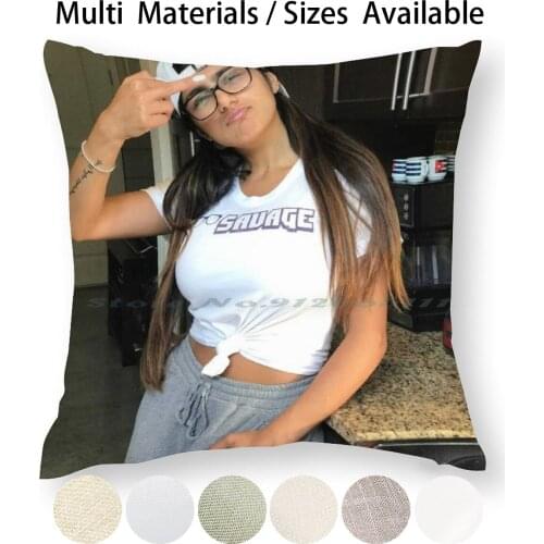 Mia Khalifa-Beautiful Pillow Case Throw Pillow Cover Cotton Linen Flax Threesome Mia Khalifa Riley Reid Sasha Grey Lana Rhoades