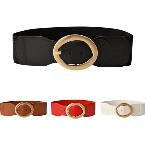 Circle Vintage Corset Women Belts Elastic Waist Luxury Brand Waist Strap All-match Overcoat Dress Casual Black Waistband Mujer