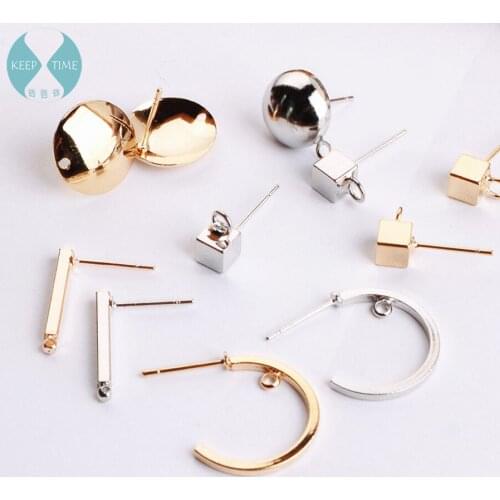 Ritoule C shape round square ear hook earrings pendants ear clip earrings accessories diy handmade earrings product material