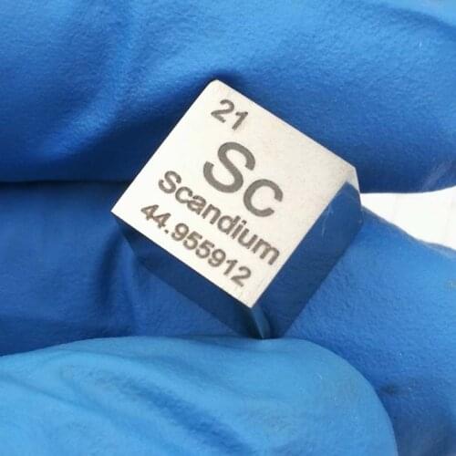 10mm Scandium Sc Cubic Periodic Table Cube 99.9% Pure Scandium Cubic Metal Gift Rare Metal Scandium Element Block