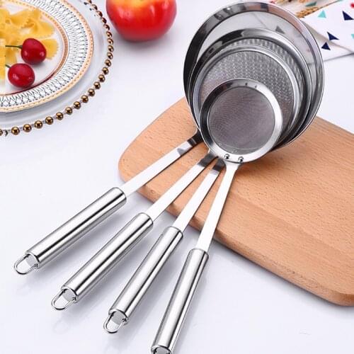 Stainless Steel Kitchen Filter Scoop Oil Spill Spoon Oil Pot Food Strainer Colander Mesh Cooking Tools Kitchen Gadget Sets