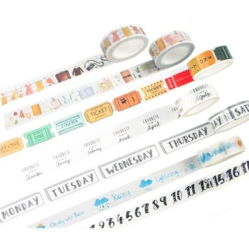 Cute Tags Paper Washi Tape Decorative Adhesive Tape DIY Scrapbooking Sticker Label Masking Craft Tape