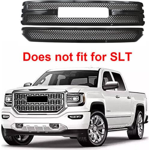 Loyalty for GMC Sierra 1500 SLE & Base 2016 2017 2018 Front Grille Cover Trim Gloss Black Car Accessories