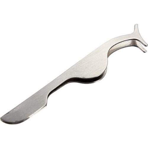 Stainless Steel False Eyelash Tweezers Fake Eye Lash Curler Applicator Clip Beauty