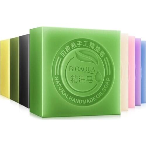 Natural Plant Essential Oil Handmade Soap Whitening Moisturizing Remove Acne Clean Bath Soap Bamboo Charcoal Soap 100g