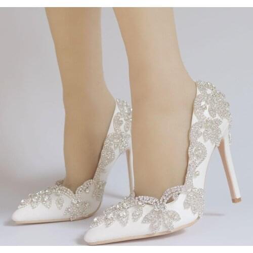BaoYaFang New Silver/ Colorful shoes Womens Wedding Shoes Bride High heels Platform shoes woman Thin heel pointed toe Pumps