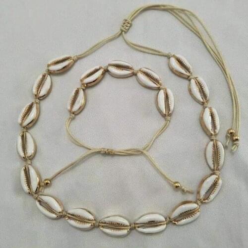 Bohemia Sea Cowrie Enamel Shell Choker Necklaces Natural Shell Long Rope Chain Statement Necklaces For Women Beach Jewelry Kolye