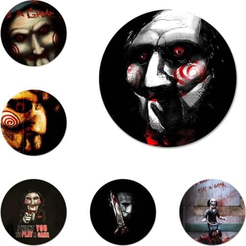 Saw Horror Moive Ghost Remarkable Popular Icons Pins Badge Decoration Brooches Metal Badges For Backpack Decoration