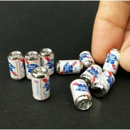 10Pcs/Set Beer Cans 1/12 Dollhouse Miniature Scene Beer Cans Toys Kid Model