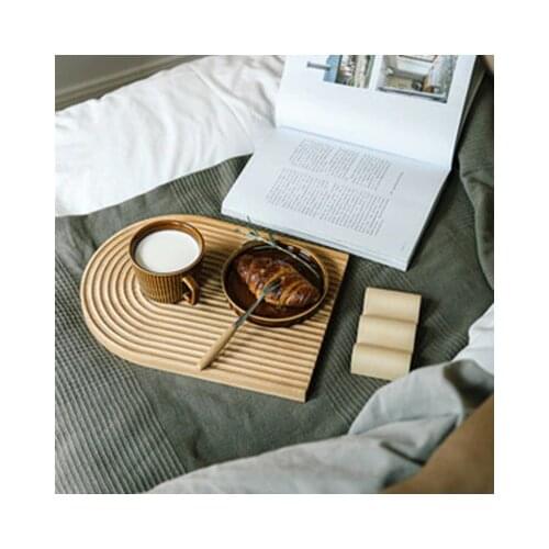 Ins Nordic Table Wooden Coffee Tray Wine Food Cake Kitchen Storage Tray Organizer Jewelry Serving Tray Home Decoration