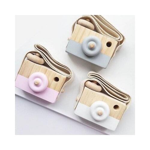 Cute Wooden Camera Baby Kids Hanging Camera Photography Prop Decoration Children Educational Toy Birthday Christmas Gifts